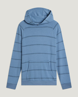Free Fly Bamboo Lightweight Fleece Hooded Sweatshirt-Dash Double Stripe Windward Blue