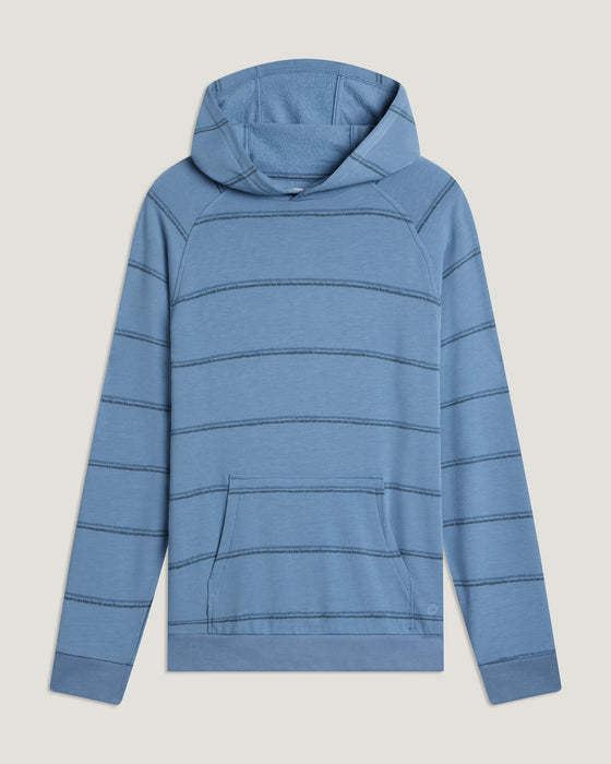 Free Fly Bamboo Lightweight Fleece Hooded Sweatshirt-Dash Double Stripe Windward Blue
