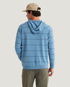 Free Fly Bamboo Lightweight Fleece Hooded Sweatshirt-Dash Double Stripe Windward Blue