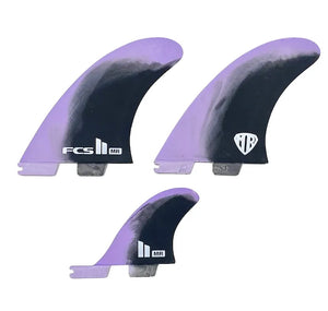 FCS MR PC Twin + Stabiliser Fin Set-Lavender/Black-X-Large