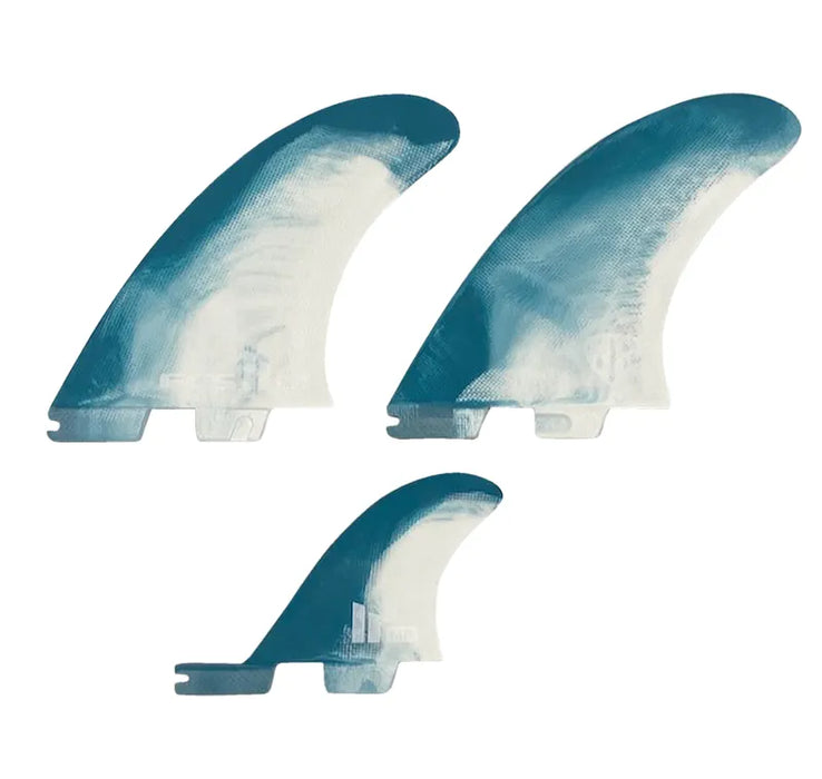 FCS II MR PC Twin + Stabiliser Fin Set-Dusty Blue-X-Large