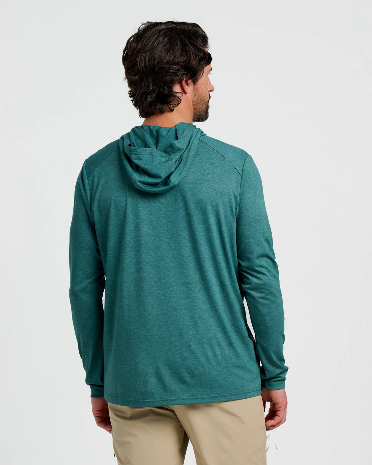 Free Fly Bamboo Shade Hooded Sun Shirt-Heather Sea Pine