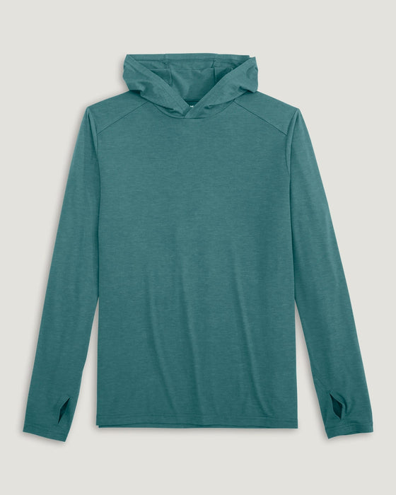 Free Fly Bamboo Shade Hooded Sun Shirt-Heather Sea Pine