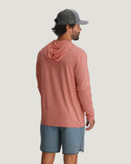 Free Fly Bamboo Shade Hooded Sun Shirt-Heather Red Clay