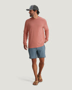 Free Fly Bamboo Shade Hooded Sun Shirt-Heather Red Clay
