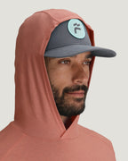 Free Fly Bamboo Shade Hooded Sun Shirt-Heather Red Clay