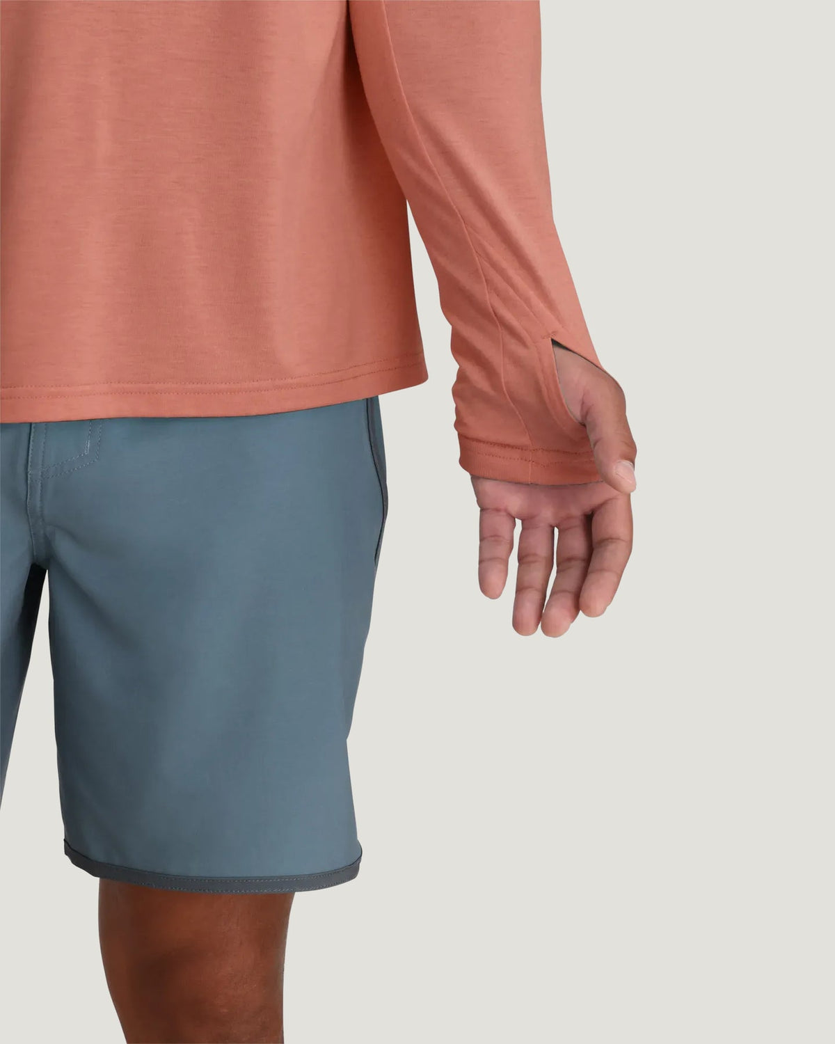 Free Fly Bamboo Shade Hooded Sun Shirt-Heather Red Clay