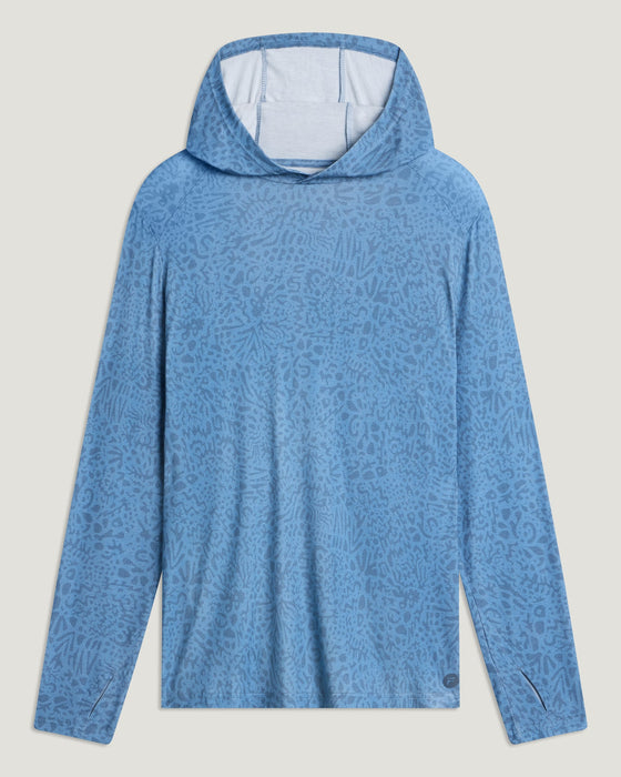 Free Fly Bamboo Shade Hooded Sweatshirt-Drifter Print Windward Blue