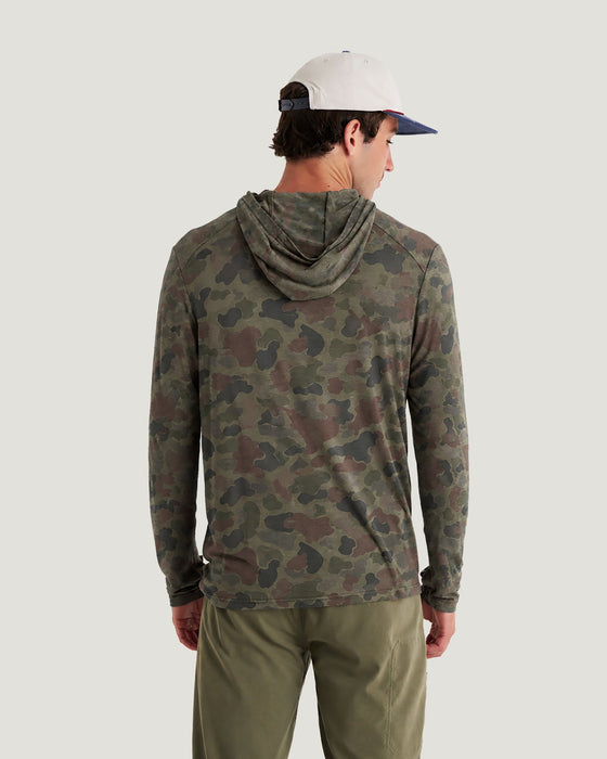 Free Fly Bamboo Shade Hooded Sweatshirt-Vintage Camo Oil Green