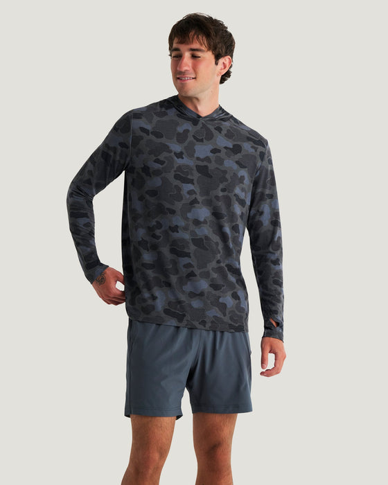 Free Fly Bamboo Shade Hooded Sweatshirt-Vintage Camo Black
