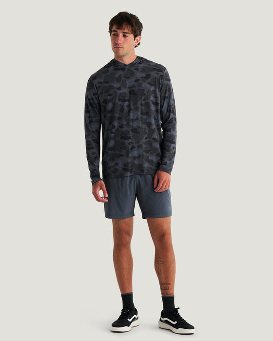 Free Fly Bamboo Shade Hooded Sweatshirt-Vintage Camo Black