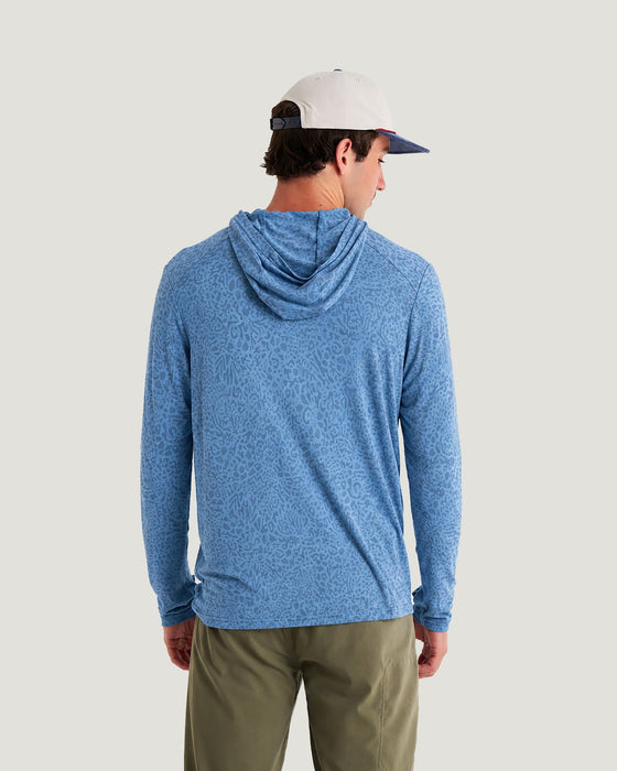 Free Fly Bamboo Shade Hooded Sweatshirt-Drifter Print Windward Blue