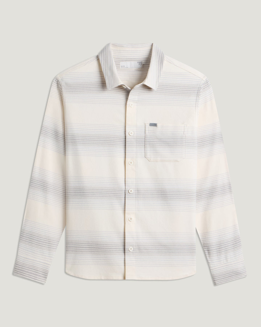 Free Fly Seawool Flannel L/S Shirt-Ombre Stripe Birch