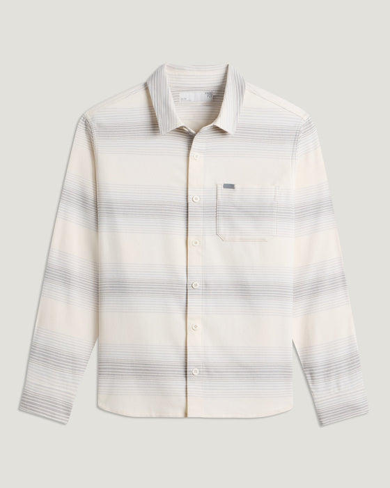 Free Fly Seawool Flannel L/S Shirt-Ombre Stripe Birch
