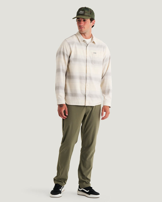 Free Fly Seawool Flannel L/S Shirt-Ombre Stripe Birch