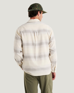 Free Fly Seawool Flannel L/S Shirt-Ombre Stripe Birch— Alternate View