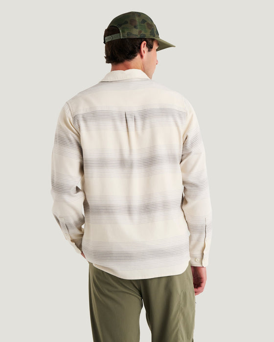 Free Fly Seawool Flannel L/S Shirt-Ombre Stripe Birch