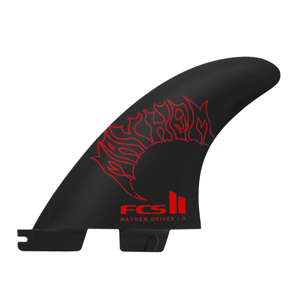 FCS II Mayhem Driver PC Tri Fin Set-Red-Small