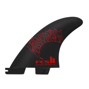 FCS II Mayhem Driver PC Tri Fin Set-Red-Small