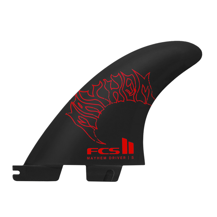 FCS II Mayhem Driver PC Tri Fin Set-Red-Small