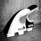 FCS II Gabriel Medina PC Tri Fin Set-Black/White-Large