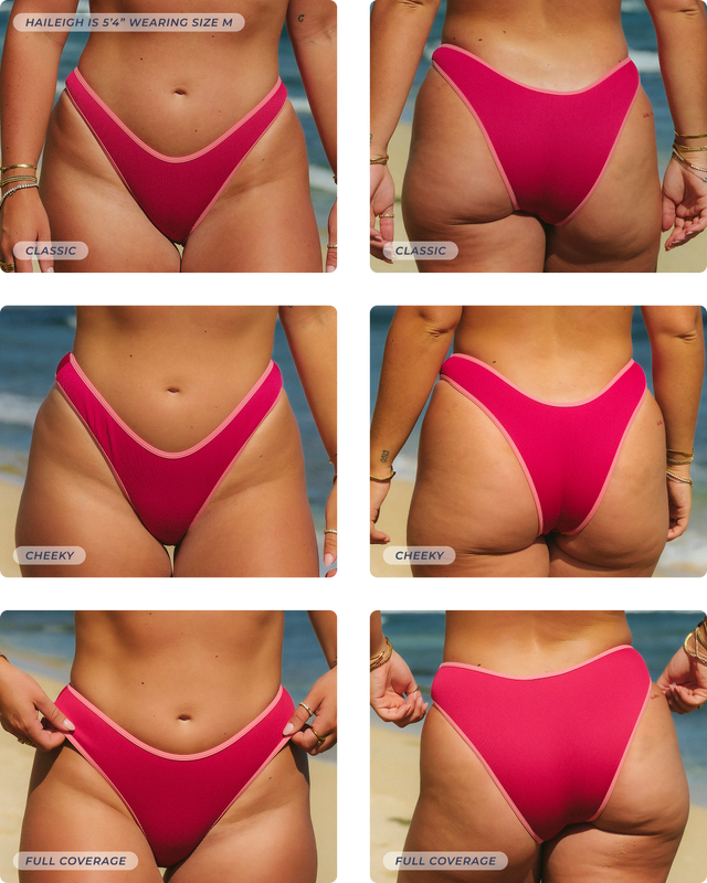 Honey Swim Cheeky Bottom-Mullberry Ribbed