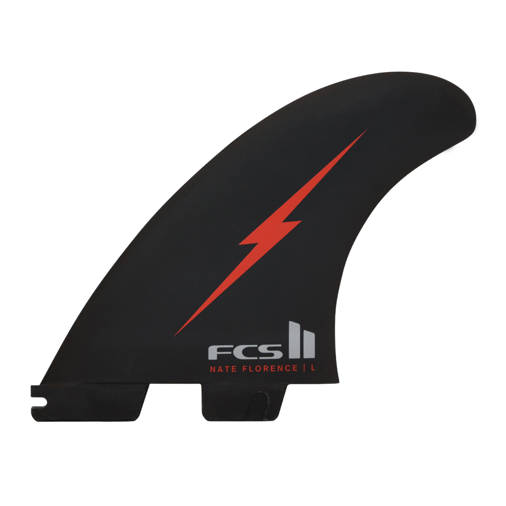 FCS II Nathan Florence PC Tri Fin Set-Red Bolt-Large