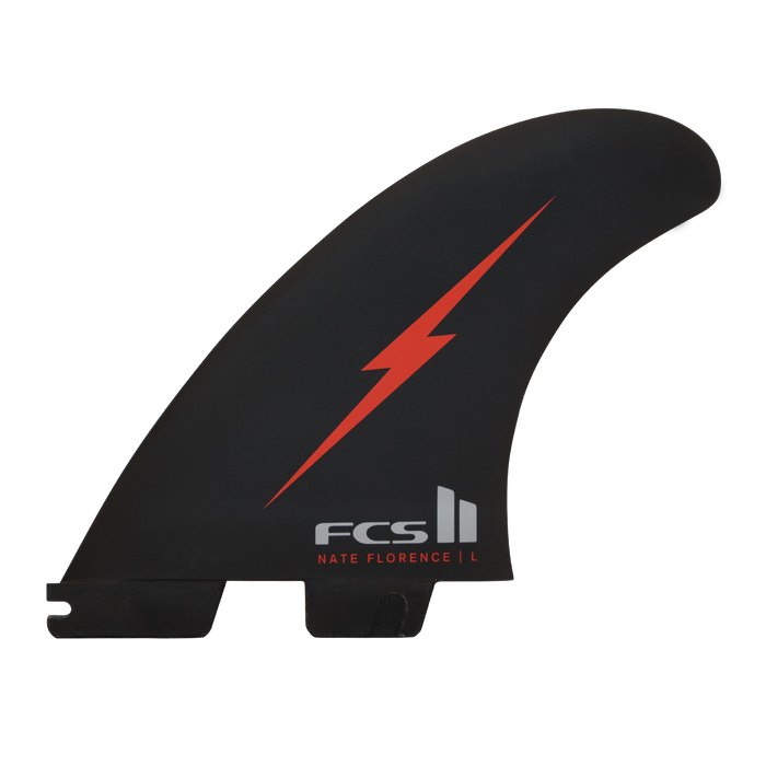 FCS II Nathan Florence PC Tri Fin Set-Red Bolt-Large