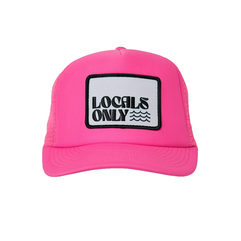 Local Beach Locals Only II Patch Trucker Hat-Neon Pink