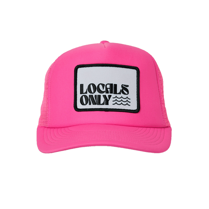 Local Beach Locals Only II Patch Trucker Hat-Neon Pink