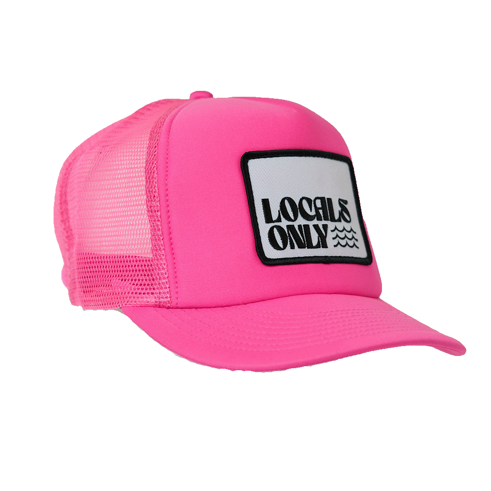 Local Beach Locals Only II Patch Trucker Hat-Neon Pink