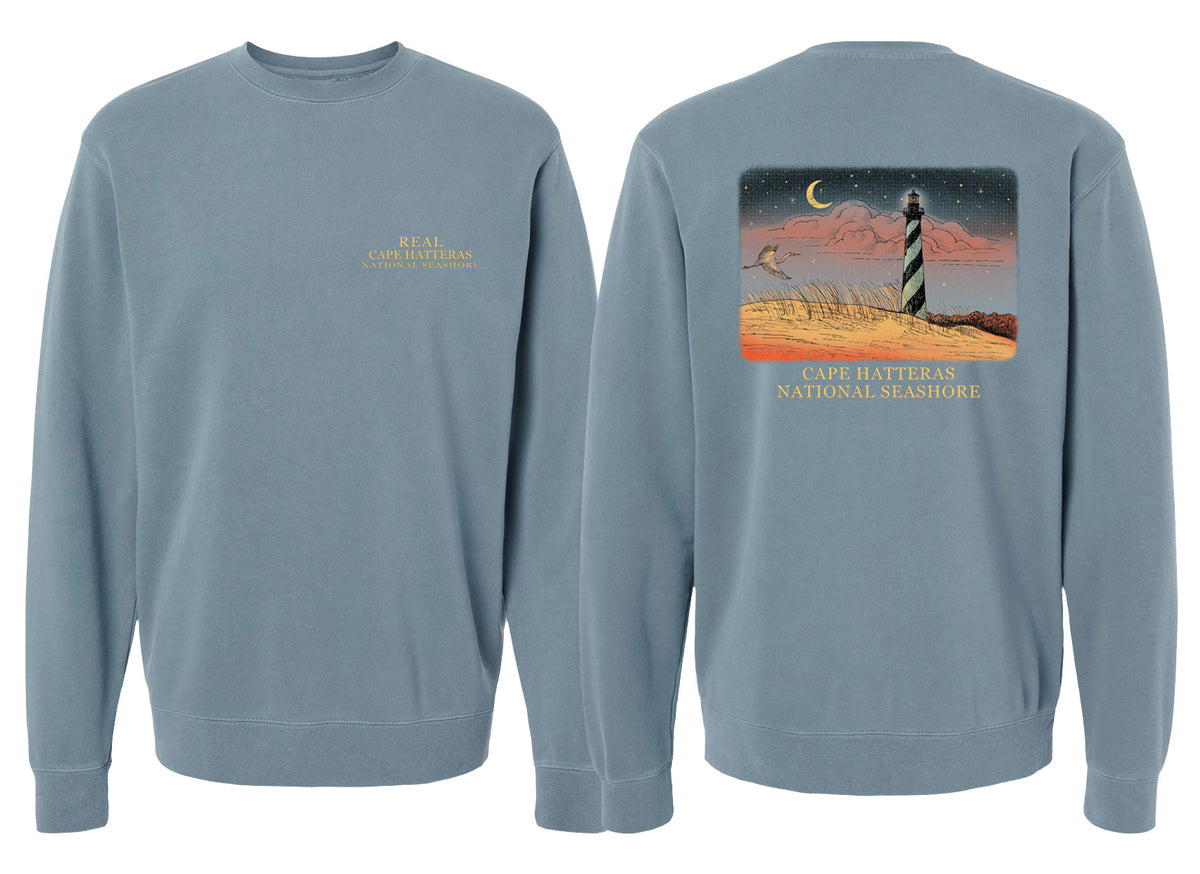 REAL Night Sky Lighthouse Sweatshirt-Pigment Slate Blue
