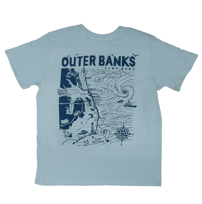 REAL Outer Banks Map Wmn's Classic Tee-Blue Fog