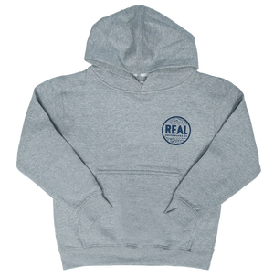 REAL Outer Banks Map Kids Hooded Sweatshirt-Carbon Grey