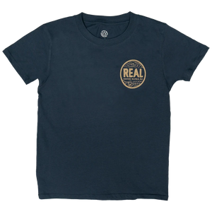 REAL Outer Banks Map Kids Tee-Harbor Blue