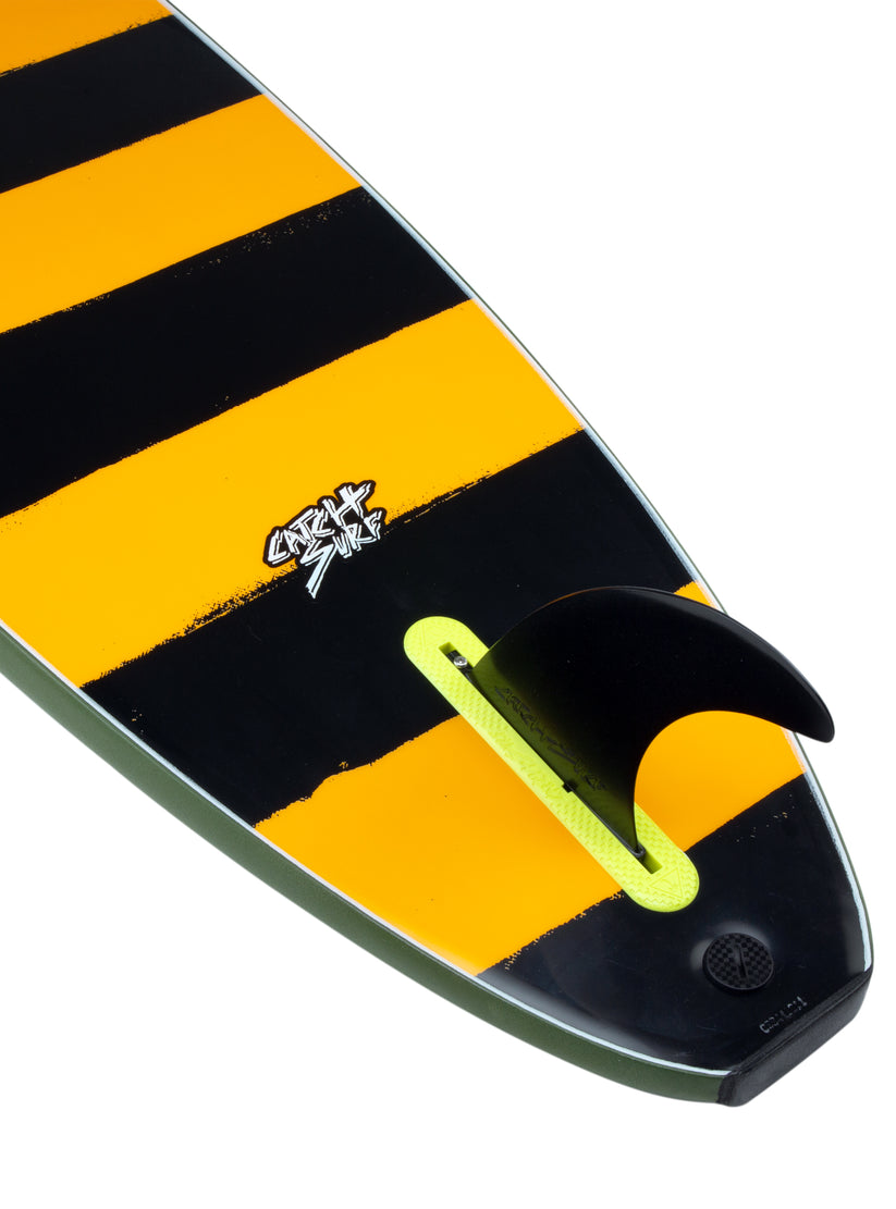 Odysea Plank Single Fin Soft Top 7'6"-Military Green/Stripes