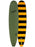 Actual Board: Odysea Plank Single Fin Soft Top 9'0"-Military Green/Stripes — 98L