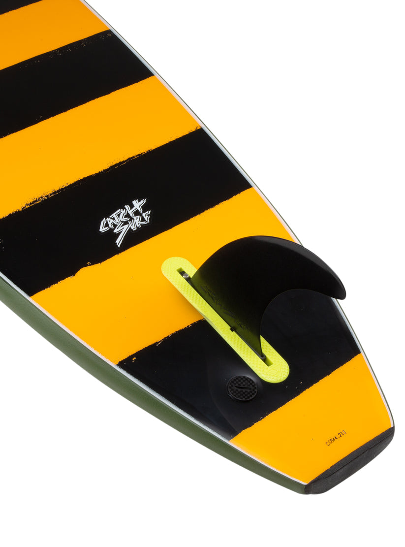 Odysea Plank Single Fin Soft Top 9'0"-Military Green/Stripes