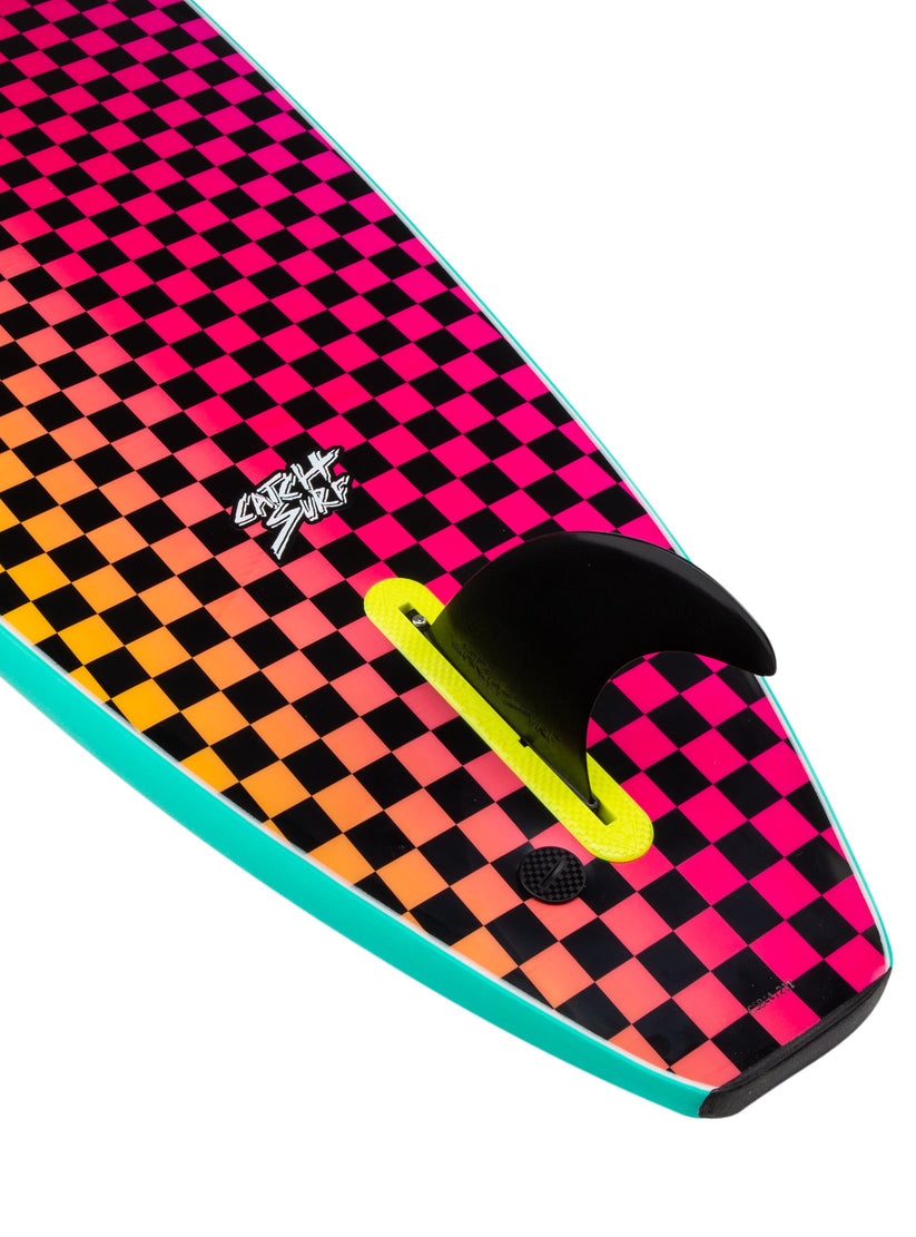Odysea Plank Single Fin Soft Top 9'0"-Turquoise/Checkers