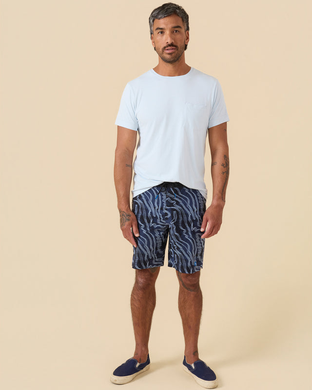 Outerknown x KS Apex Evolution 19 Boardshorts-Indigo Zen Garden