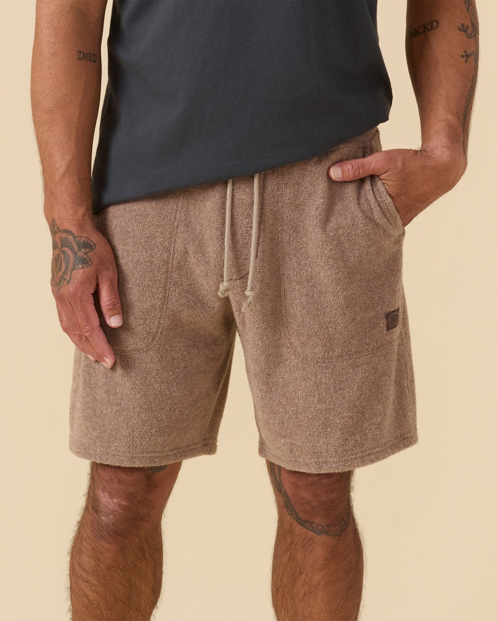 Outerknown Hightide Sweat Shorts-Heather Coconut