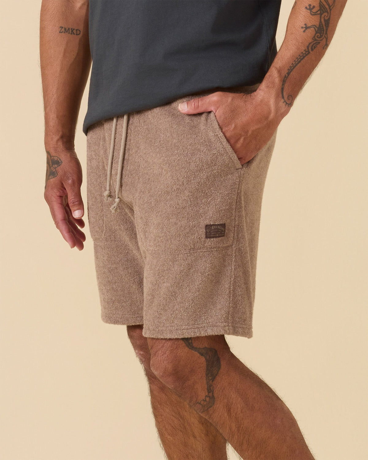 Outerknown Hightide Sweat Shorts-Heather Coconut