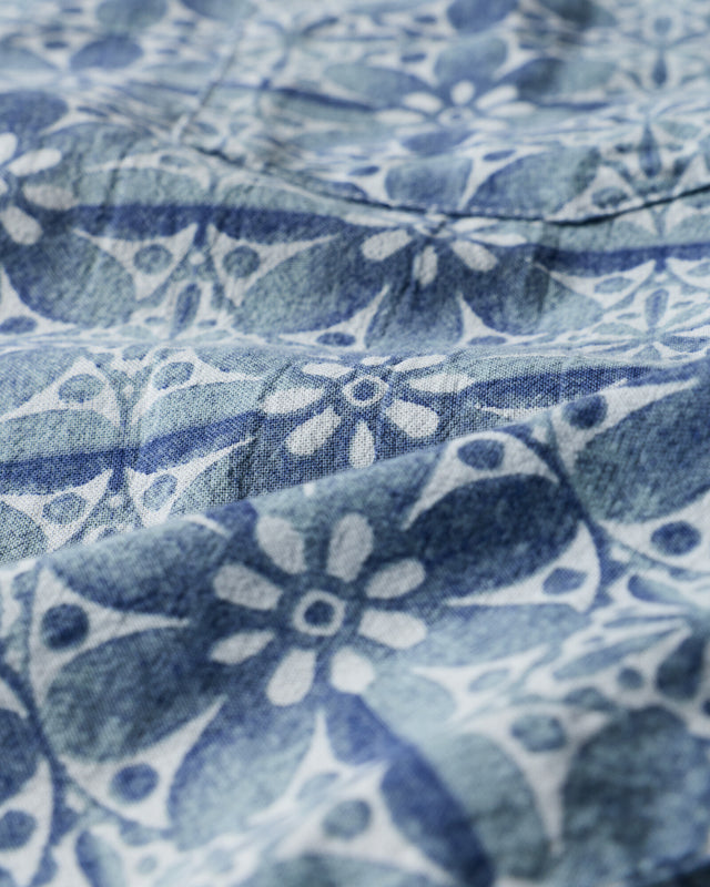 Outerknown The BBQ Shirt-Deep Blue Bloom