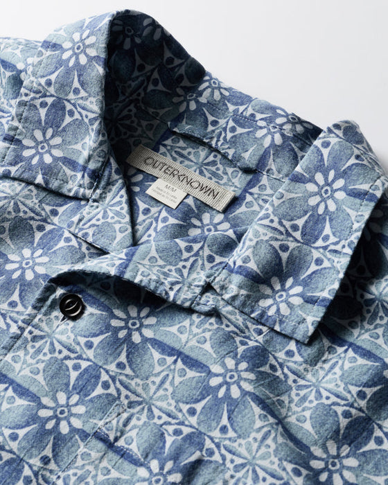 Outerknown The BBQ Shirt-Deep Blue Bloom — REAL Watersports
