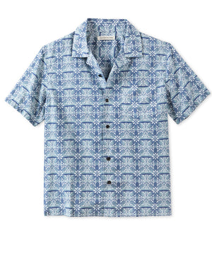 Outerknown The BBQ Shirt-Deep Blue Bloom