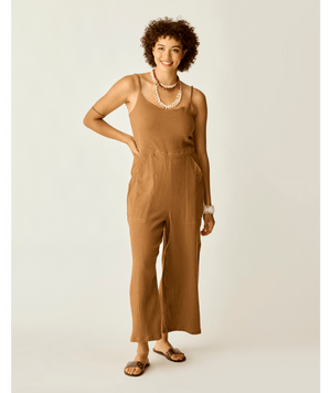 Carve Designs Knox Gauze Jumpsuit-Rum