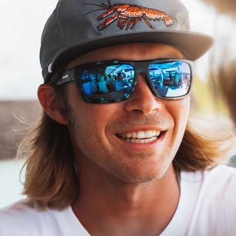 Bajio Palometa Sunglasses-Black Matte/Blue Mirror Glass