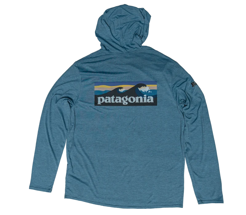 Patagonia x REAL Cap Cool Daily Hooded L/S Shirt-Utility Blue X-Dye