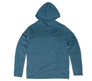 Patagonia x REAL Cap Cool Daily Hooded L/S Shirt-Utility Blue X-Dye