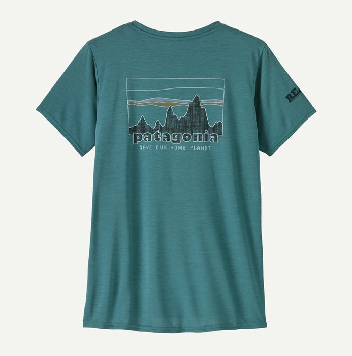 Patagonia x REAL Wmn's Cap Cool Daily Graphic Shirt-Wetland Blue X-Dye
